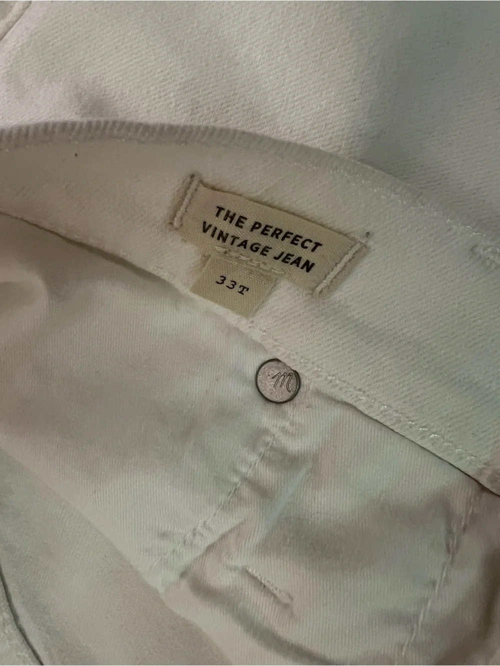 Madewell White Cropped Raw-Hem Jeans
